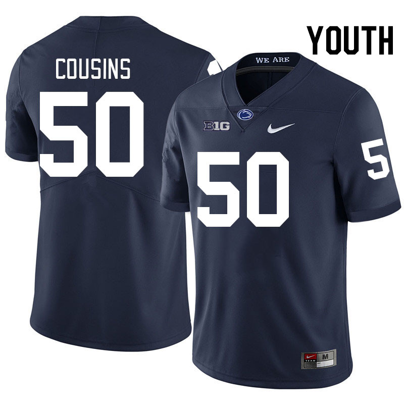 Youth #50 Cooper Cousins Penn State Nittany Lions College Football Jerseys Stitched-Navy